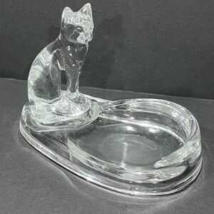 Clear acrylic cat soap/trinket dish from the 1970s
